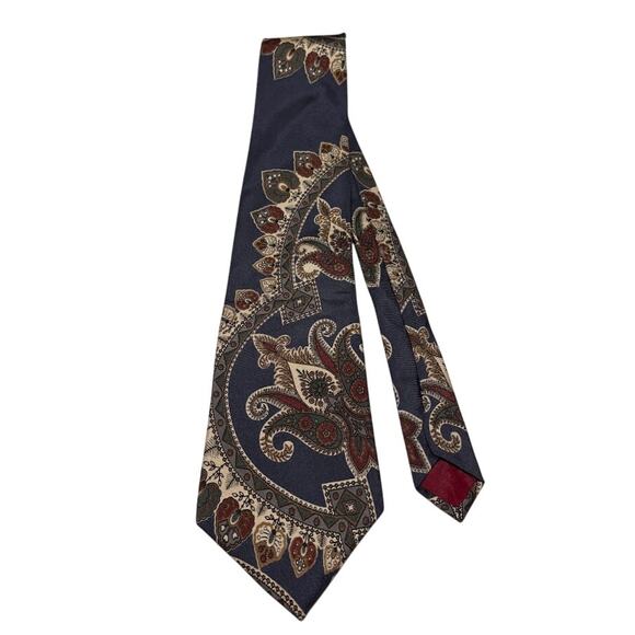 Vintage Hardy Amies London 100% Silk Paisley Print Tie - Picture 2 of 7